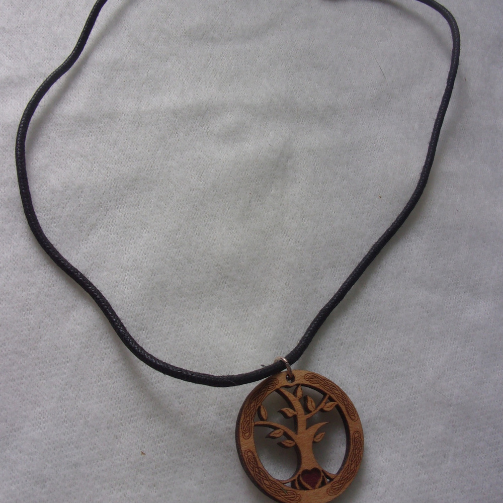 Tree of life silver findings POM necklace